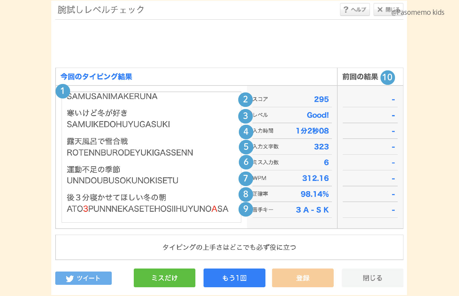 ゲーム終了後画面